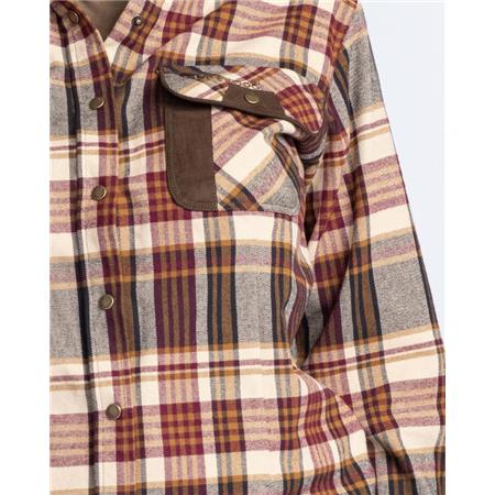LONG SLEEVED SHIRT WOMAN PINEWOOD PRESTWICK EXCLUSIVE - BORDEAUX/BEIGE