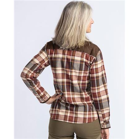 LONG SLEEVED SHIRT WOMAN PINEWOOD PRESTWICK EXCLUSIVE - BORDEAUX/BEIGE
