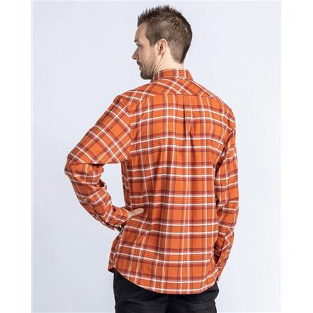 LONG-SLEEVED SHIRTS FOR MEN PINEWOOD ABISKO HIKING FLANNEL - BURNED ORANGE