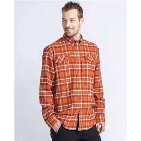LONG-SLEEVED SHIRTS FOR MEN PINEWOOD ABISKO HIKING FLANNEL - BURNED ORANGE