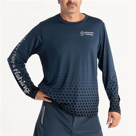 LONG-SLEEVED T-SHIRT FOR MEN - NAVY ADVENTER & FISHING BOZED ANTI UV - MARINE