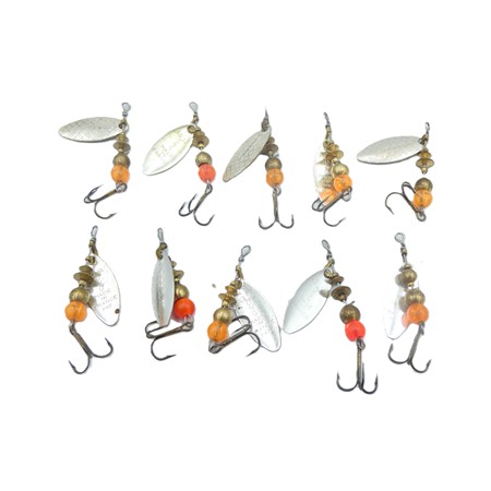 Lot De 10 Cuilleres Numero 0 Mepps Aglia Long - Argent