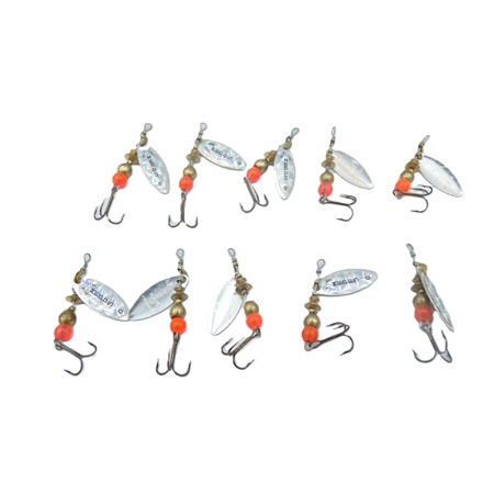 Lot De 10 Cuilleres Numero 0 Mepps Aglia Long - Holographique/Or