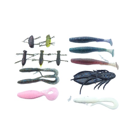 Lot De 13 Leurres Kit Perche - Leurres Souples Kit Perche