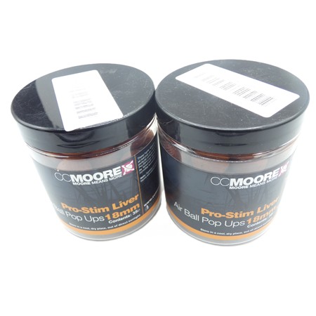 Lot De 2 Pots Bouillette Flottante Cc Moore Pro-Stim Liver Air Ball Pop Ups - 18Mm