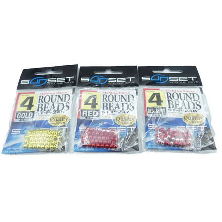 Lot De 3 Paquets Round Beads Taille 4 Sunset - 2 X 20 Par Paquet + 1 X 32