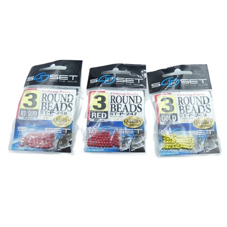 Lot De 3 Paquets Round Beads Taille 3 Sunset - 2 X 20 Par Paquet + 1 X 32