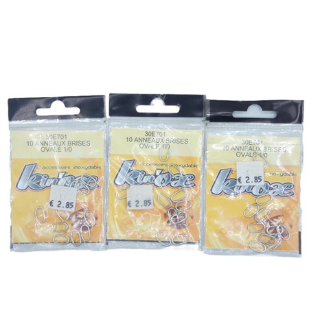 Lot De 3 Pochettes Anneaux Brises Delalande Ovale - N°1/0 - Par 10