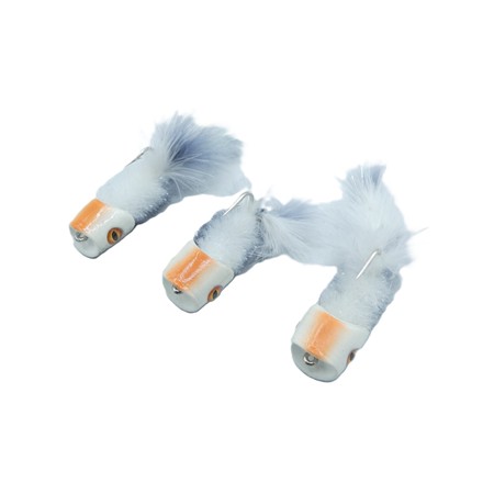 Lot De 3 Poppers Howitzer Articuled Baitfish White Grey - 2/0