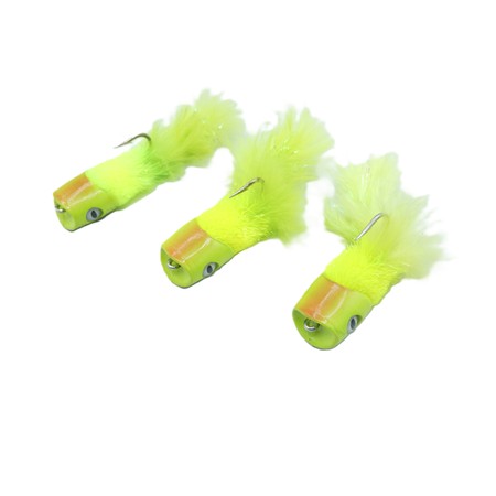 Lot De 3 Poppers Howitzer Articuled Baitfish Yellow Chartreuse - 2/0