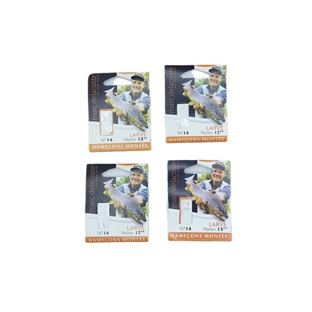 Lot De 4 Paquets D'hameçons Montés Marc Delacoste N°14 - N°14