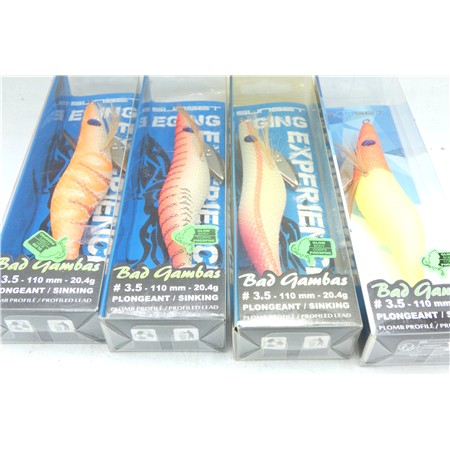 Lot De 4 Sunsquid Bad Gambas Plongeante Sunset - 110Mm  20.4 Gr #3.5