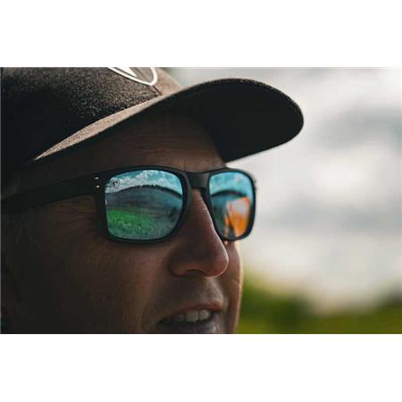 LUNETTES POLARISANTES FOX RAGE TRANSPARENT BLACK BROWN LENS MIRROR BLUE EYEWEAR