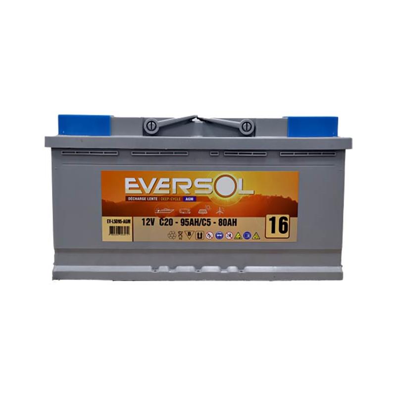 Batterie eversol decharge lente agm 12v