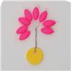 Perle Flashmer Flottante Ovale - Fluo Rose - 7Mm