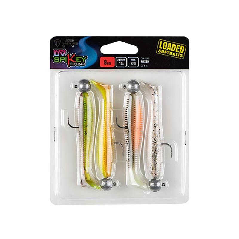 Soft lures kit fox rage spikey loaded uv mixed colour packs