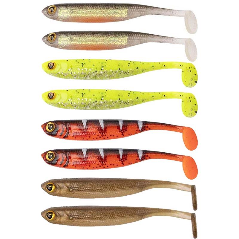 Soft lures kit fox rage micro spikey fry tail uv mixed colour