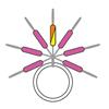 Guide Fil Garbolino Streamline Stix - Par 6 - Ø 4Mm - Rose + 1 Jaune/Orange