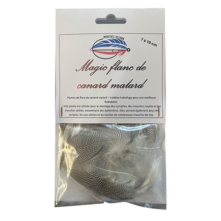 Magic Flankfjädrar Från Gräsand Vesuna - 1 Gram - Behandlade För Vattenavvisning - Fjädrar 7 Till 10 Cm