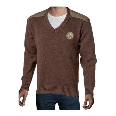 Maglione Uomo Collo V - Chocoloeat Bartavel P61 Bécasse Col V - Chocolat