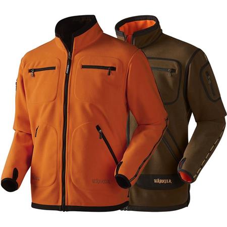 Man Fleece Jacket Harkila Kamko Reversible - Green/Orange