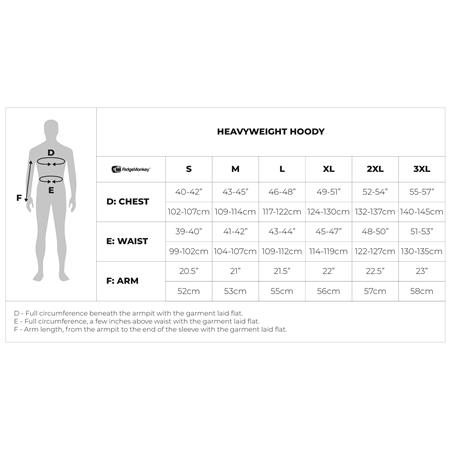 MAN HOODIE WITH HOOD RIDGE MONKEY APEAREL DROPBACK HEAVYWEIGHT HOODY