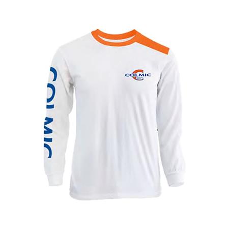 Man Long-Sleeved T-Shirt Colmic Blanc/Orange