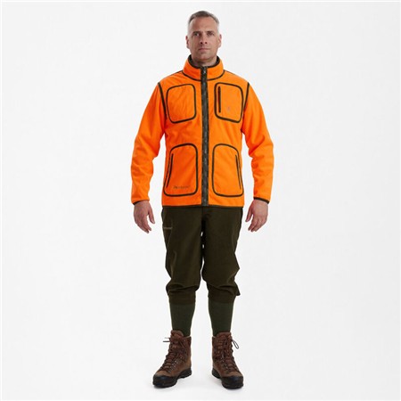 MAN POLAR DEERHUNTER GAMEKEEPER BONDED FLEECE RÉVÉRSIBLE KAKI/ORANGE