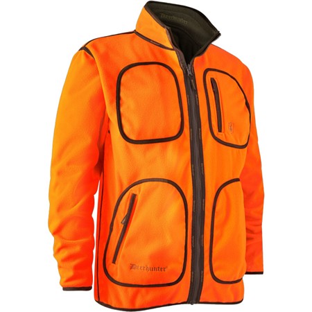 MAN POLAR DEERHUNTER GAMEKEEPER BONDED FLEECE RÉVÉRSIBLE KAKI/ORANGE