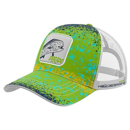 Man's Cap Hot Spot Design Dorado - Vert/Blanc