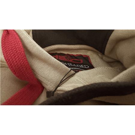MAN'S SWEATSHIRT HOT SPOT DESIGN HOODIE HARDHEADED - BEIGE