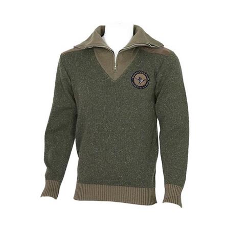Man Sweater Bartavel P62 Khaki Green Collar