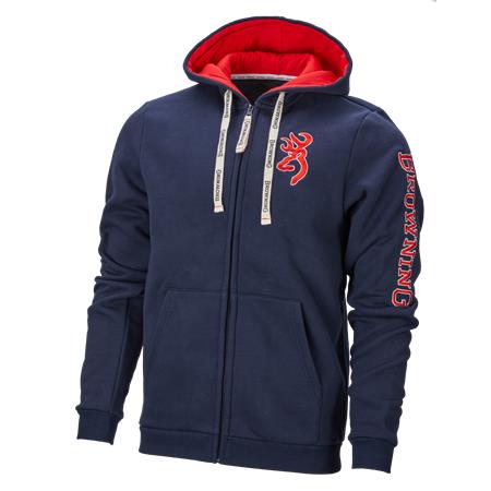 MAN ZIPPED HOODIE - BLUE BROWNING ZIPPÉ SNAPSHOT SMU - BLEU