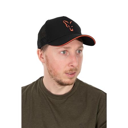 MANNENPET FOX COLLECTION TRUCKER CAP BLACK & ORANGE