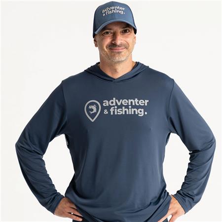 MÄNNER-SWEAT ADVENTER & FISHING GOLON UV-SCHUTZ MIT KAPUZE - MARINEBLAU