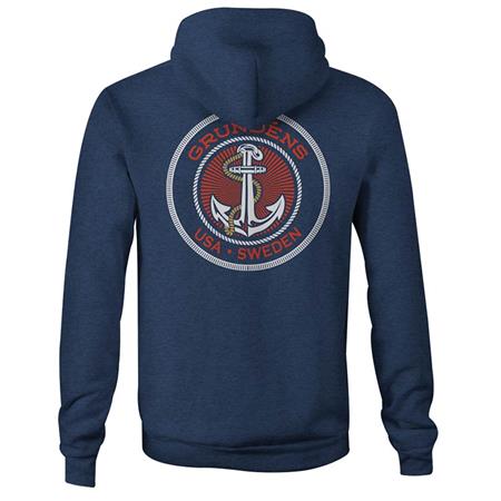 MÄNNER-SWEAT GRUNDÉNS DISPLACEMENT HOODIE NAVY HEATHER