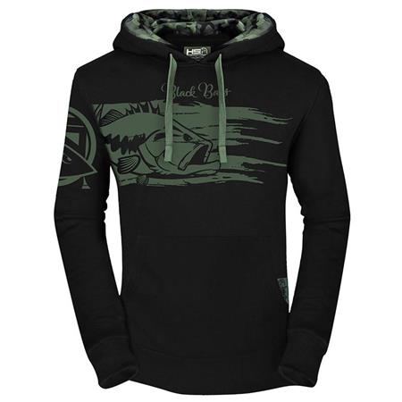 Männer-Sweat Hot Spot Design Hoodie Black Bass