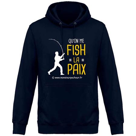 Männer-Sweat Monsieur Pêcheur Lasst Mich In Ruhe Anglen - Neu Französisches Marineblau