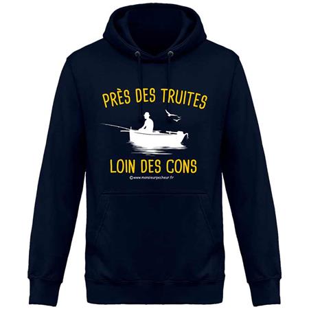Männer-Sweat Monsieur Pêcheur Nahe Bei Den Forellen, Weit Weg Von Den Idioten - Neu French Navy
