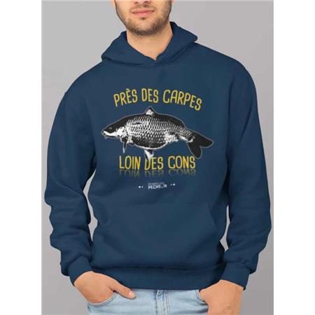 Männer-Sweat Monsieur Pêcheur Nahe Bei Den Karpfen, Weg Von Den Idioten - Neu Französisches Marineblau