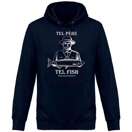 Männer-Sweat Monsieur Pêcheur Wie Der Vater, So Der Fisch - Neu Marineblau