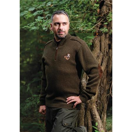 MÄNNERPULLOVER TREELAND COL ZIP SANGLIER T904