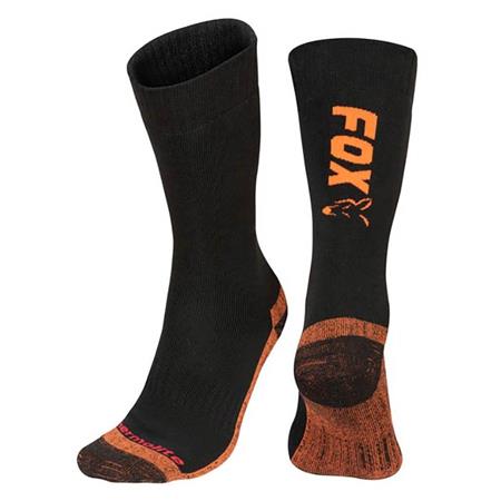 Meias Homem Fox Black / Orange Thermolite Long Sock Noir/Orange