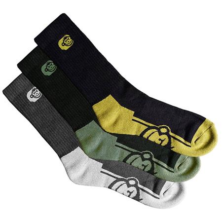 Meias Homem Ridge Monkey Apearel Crew Socks - Pack De 3