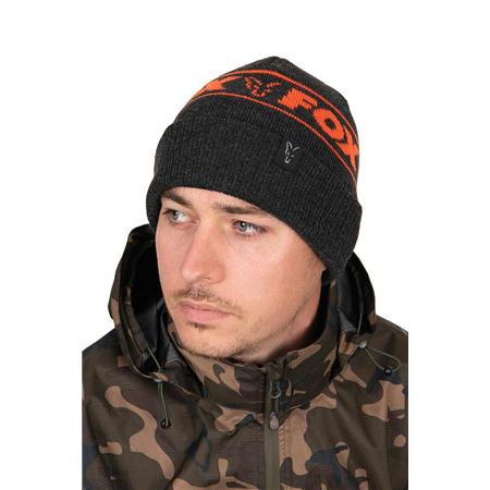 MEN'S BEANIE - BLACK/ORANGE FOX COLLECTION BEANIE HAT - NOIR/ORANGE