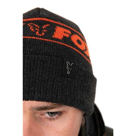 MEN'S BEANIE - BLACK/ORANGE FOX COLLECTION BEANIE HAT - NOIR/ORANGE