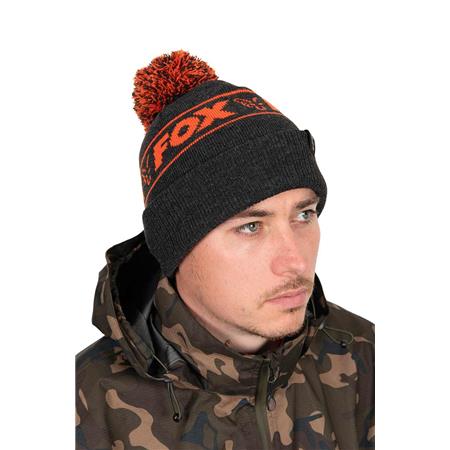 Men's Beanie Fox Collection Bobble - Noir/Orange