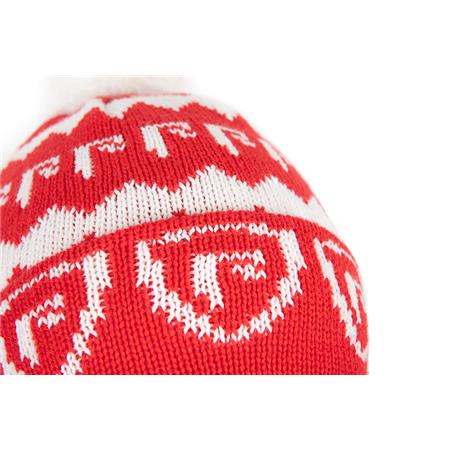 MEN'S BEANIE - RED FOX RAGE RED & WHITE BOBBLE HAT - ROUGE