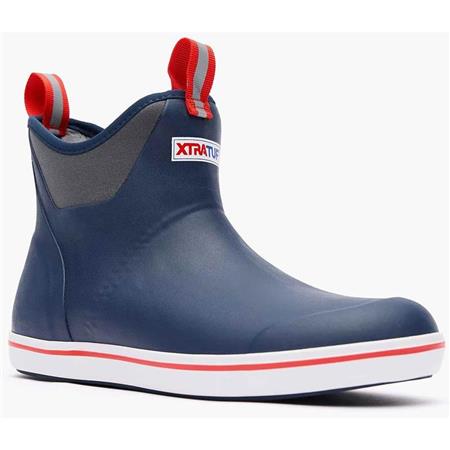 MEN'S BOOTS XTRATUF ANKLE DECK BOOT - NAVY BLUE/RED