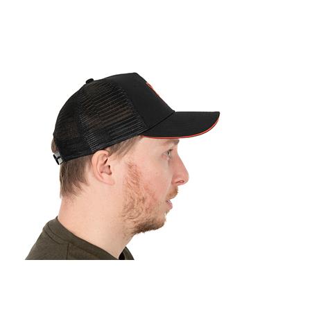 MEN'S CAP FOX COLLECTION TRUCKER CAP BLACK & ORANGE - NOIR